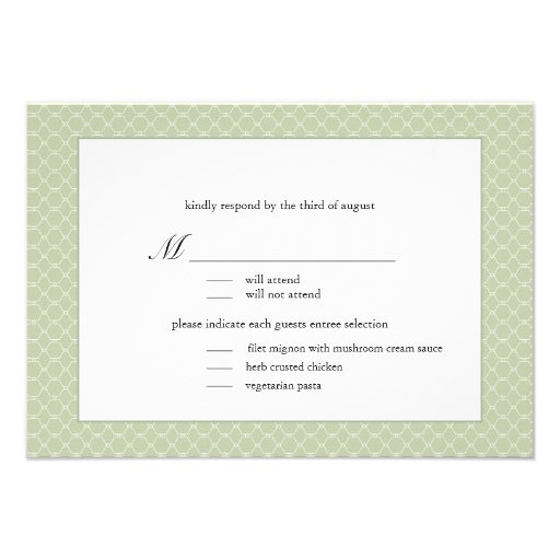 Tarjeta moderna de la respuesta del boda de la col comunicado personalizado