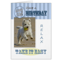 Tarjeta moderna del perro de Terrier blanco de mon