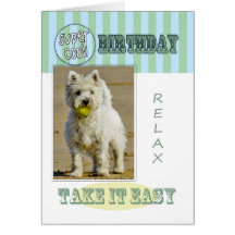 Tarjeta moderna del perro de Terrier blanco de mon