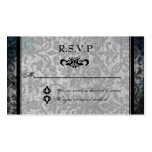 Tarjeta negra de lujo de RSVP de la recepción del  Plantillas De Tarjetas Personales