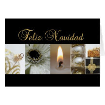 tarjeta negra española del collage del navidad-mas