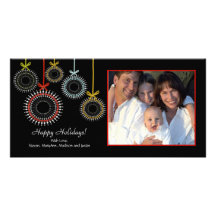 Tarjeta negra única de la foto de Oraments del nav Tarjetas Fotográficas