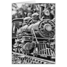Tarjeta negra y blanca del tren