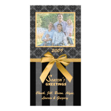 Tarjeta negra y gris de la foto de la cinta del or tarjetas fotográficas personalizadas