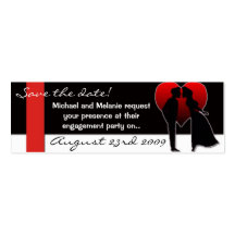 Tarjeta negra y roja del amor de la invitación tarjetas de visita