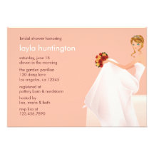 Tarjeta nupcial de la ducha del boda Novia-en-Que  Invitación Personalizada