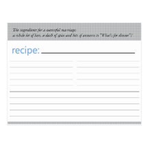 Tarjeta nupcial de la receta de la ducha postal