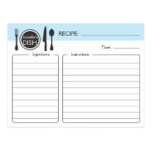 Tarjeta nupcial personalizada de la receta de la d postal