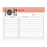 Tarjeta nupcial personalizada de la receta de la d tarjeta postal