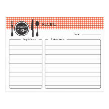 Tarjeta nupcial personalizada de la receta de la d tarjeta postal