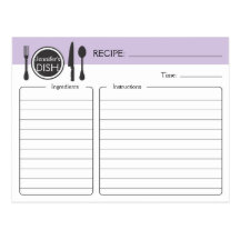 Tarjeta nupcial personalizada de la receta de la d postal