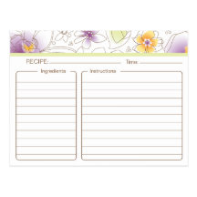 Tarjeta nupcial personalizada de la receta de la d postales