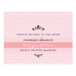 Tarjeta nupcial rosada francesa elegante de la rec tarjetas postales