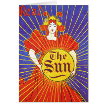 Tarjeta o invitación de Nouveau del arte: The Sun