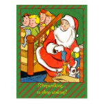 Tarjeta o postal clásica del arte del navidad