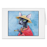 Tarjeta oriental del gato negro de Shorthair