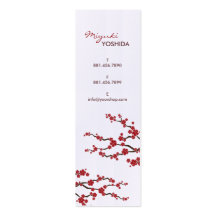 tarjeta oriental roja del perfil del zen de Sakura Plantilla De Tarjeta Personal