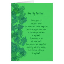 Tarjeta original de la poesía de Brother del feliz