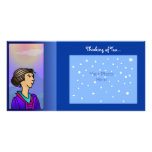 Tarjeta pensativa de la foto del chica tarjetas con fotos personalizadas