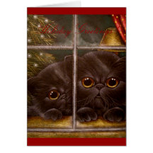 Tarjeta PERSA NEGRA del DÍA DE FIESTA de los GATOS