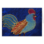 Tarjeta pintada del Gallo-Saludo tarjetas