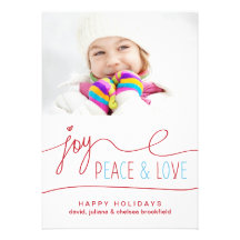 Tarjeta plana de la foto de la letra del navidad d invitacion personalizada