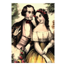 Tarjeta plana de los amantes del Victorian del vin Anuncios Personalizados