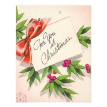 Tarjeta plana del navidad del vintage comunicados personales 