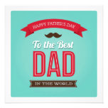 Tarjeta plana feliz del día de padre invitaciones