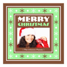 Tarjeta plana marrón y verde de las Felices Navida Invitacion Personal