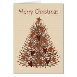 Tarjeta primitiva del árbol de navidad
