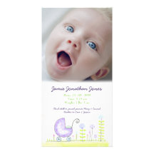 Tarjeta púrpura de la foto de la invitación del na tarjetas fotográficas personalizadas