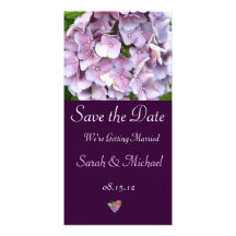 Tarjeta púrpura de la invitación del boda del Hydr Tarjeta Personal