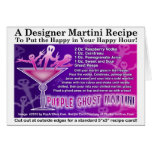 Tarjeta púrpura de la receta de Halloween Martini 