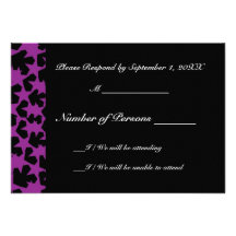 Tarjeta (púrpura) de RSVP del ébano de las Novas Invitación Personalizada
