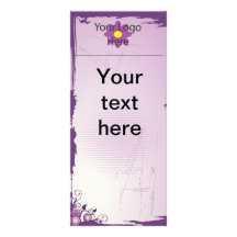 Tarjeta púrpura del estante del diseño floral tarjeta publicitaria a todo color