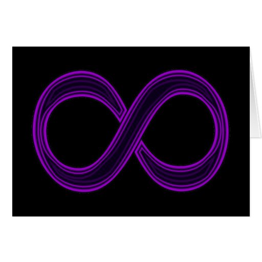 Tarjeta púrpura del símbolo del infinito