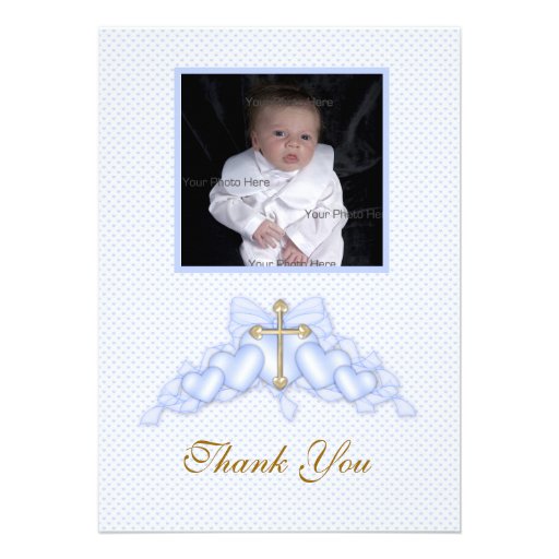 Tarjeta religiosa de la foto del corazón azul invitacion personalizada
