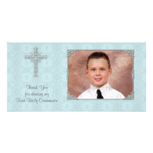 Tarjeta religiosa de la foto del cordón azul tarjetas fotográficas personalizadas