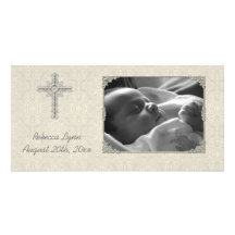 Tarjeta religiosa de la foto del cordón poner crem tarjeta fotográfica
