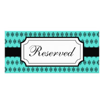 Tarjeta reservada del asiento de la turquesa diseño de tarjeta publicitaria