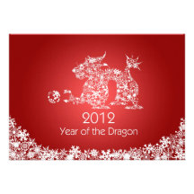 Tarjeta roja china feliz del dragón del Año Nuevo  Comunicados Personales