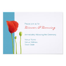 Tarjeta roja de la recepción de la aguamarina de l invitaciones personales 
