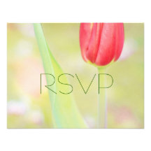 tarjeta roja de la respuesta de RSVP de la flor de Invitacion Personalizada