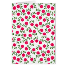 Tarjeta roja de los rosas de té