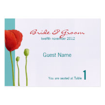Tarjeta roja del lugar del trullo de la amapola plantillas de tarjetas personales