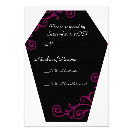 Tarjeta (Rojo-Violeta) de RSVP del ébano de Kerand Invitacion Personal