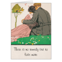 Tarjeta romántica del día de San Valentín del vint
