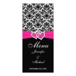 Tarjeta rosada blanca IMPRESA del menú del boda de Diseños De Tarjetas Publicitarias