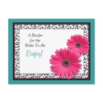 Tarjeta rosada de la receta del trullo del Gerbera tarjetas postales